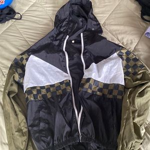 Green windbreaker great for jogging